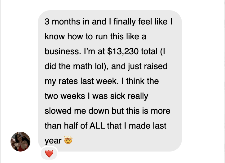 Student testimonial about making $13,230