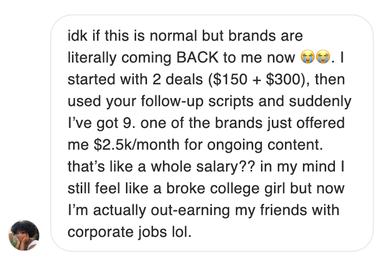 Student testimonial about brands coming back