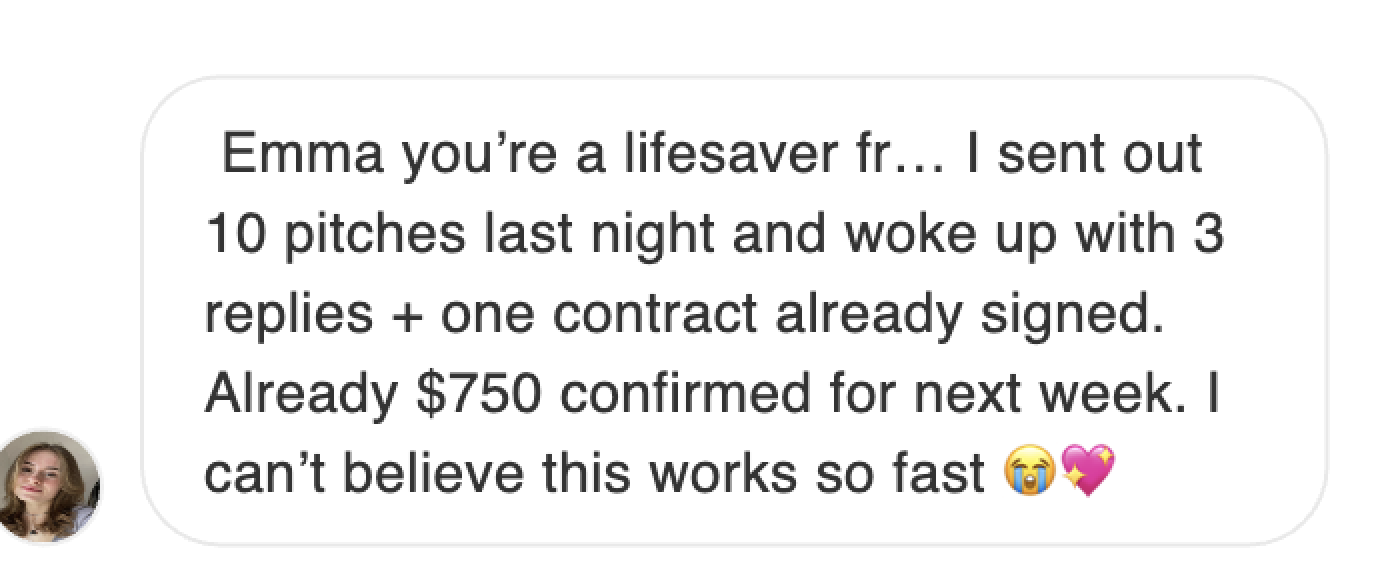 Student testimonial about making $750
